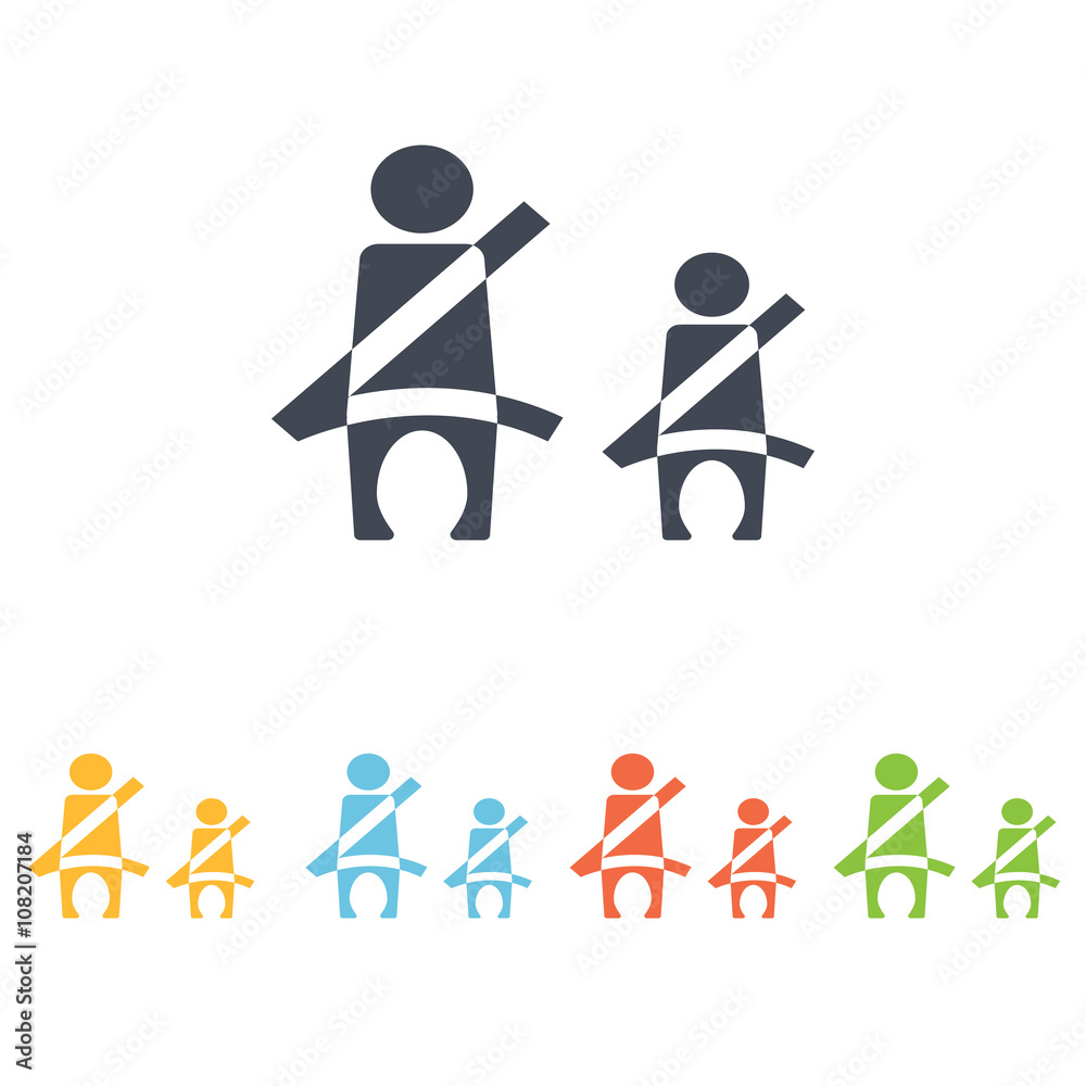 Naklejka premium Lock safety belt sign icon