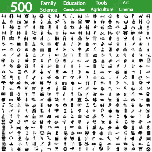 Set of five hundred universal icons