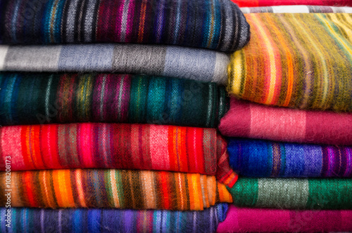 Colorful textiles in many colors