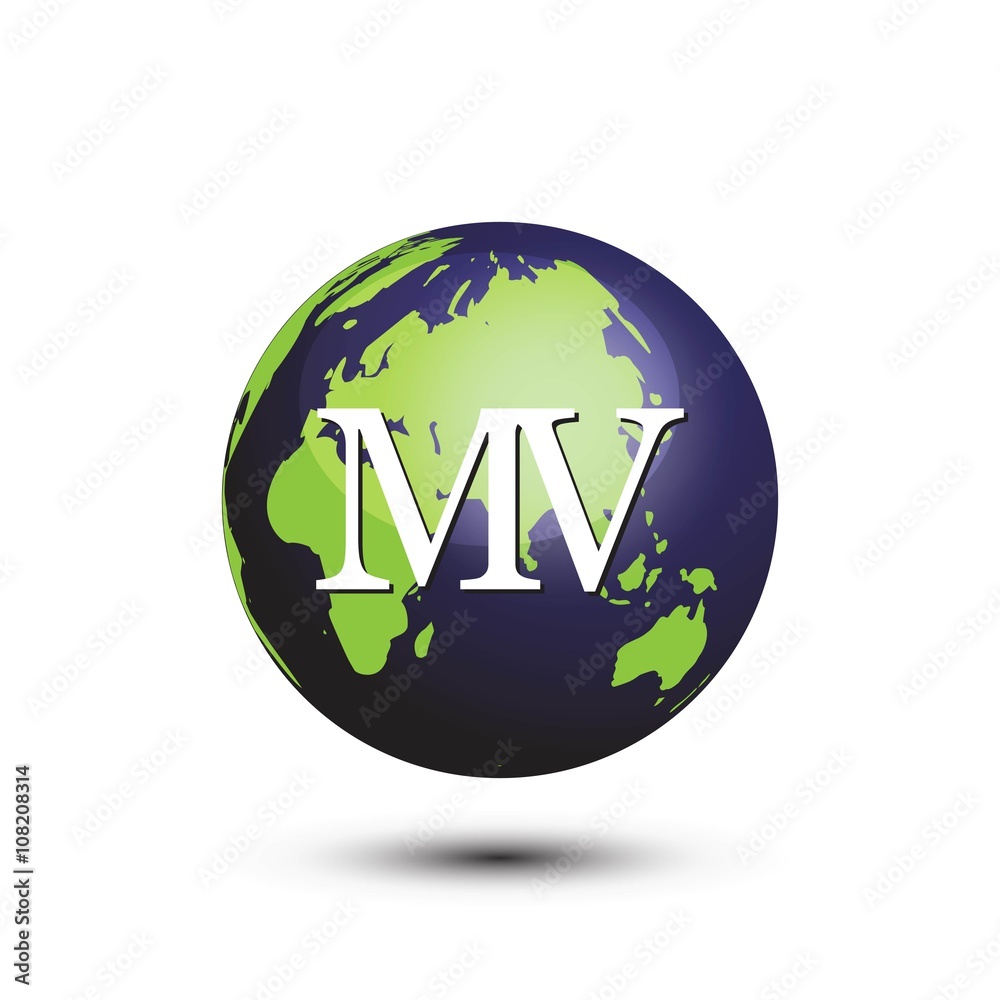 innitial letter globe logo vector
