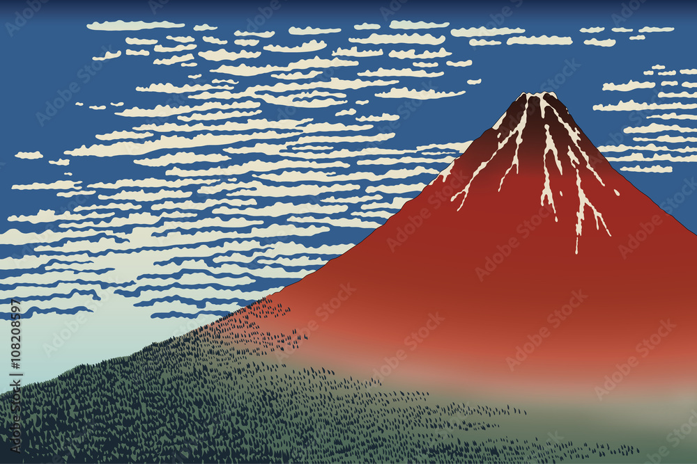 Fototapeta premium 富嶽三十六景 凱風快晴