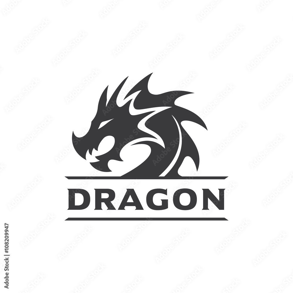 Dragon Head Logo Template, Dragon Brand identity, Dragon logo vector ...