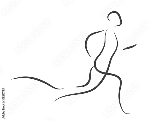 Fit bleiben, Langstreckenläufer, Läufer, Jogging und Laufen, Trainieren für einen Langlauf, Marathon, in Bewegung sein, Ausdauer trainieren, Vektor isoliert