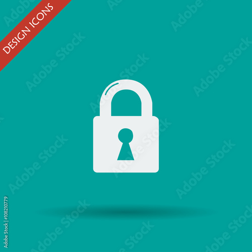 lock icon. Flat design style.