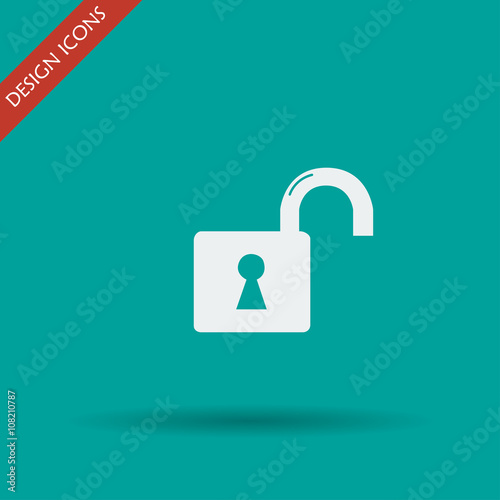 lock icon. Flat design style.