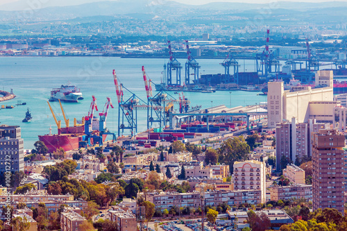 Aerial View of sea Port, Haifa