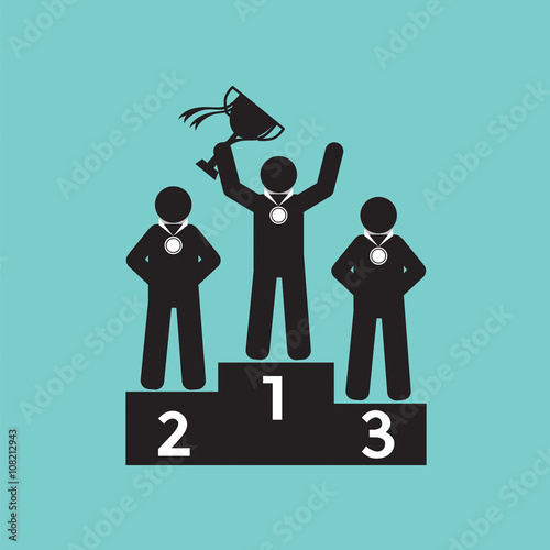 Winners Podium Symbol Vector Illustration.
