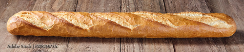 Panoramic banner of a fresh French baguette