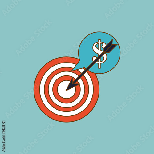 target and Digital marketing design, vector illustration