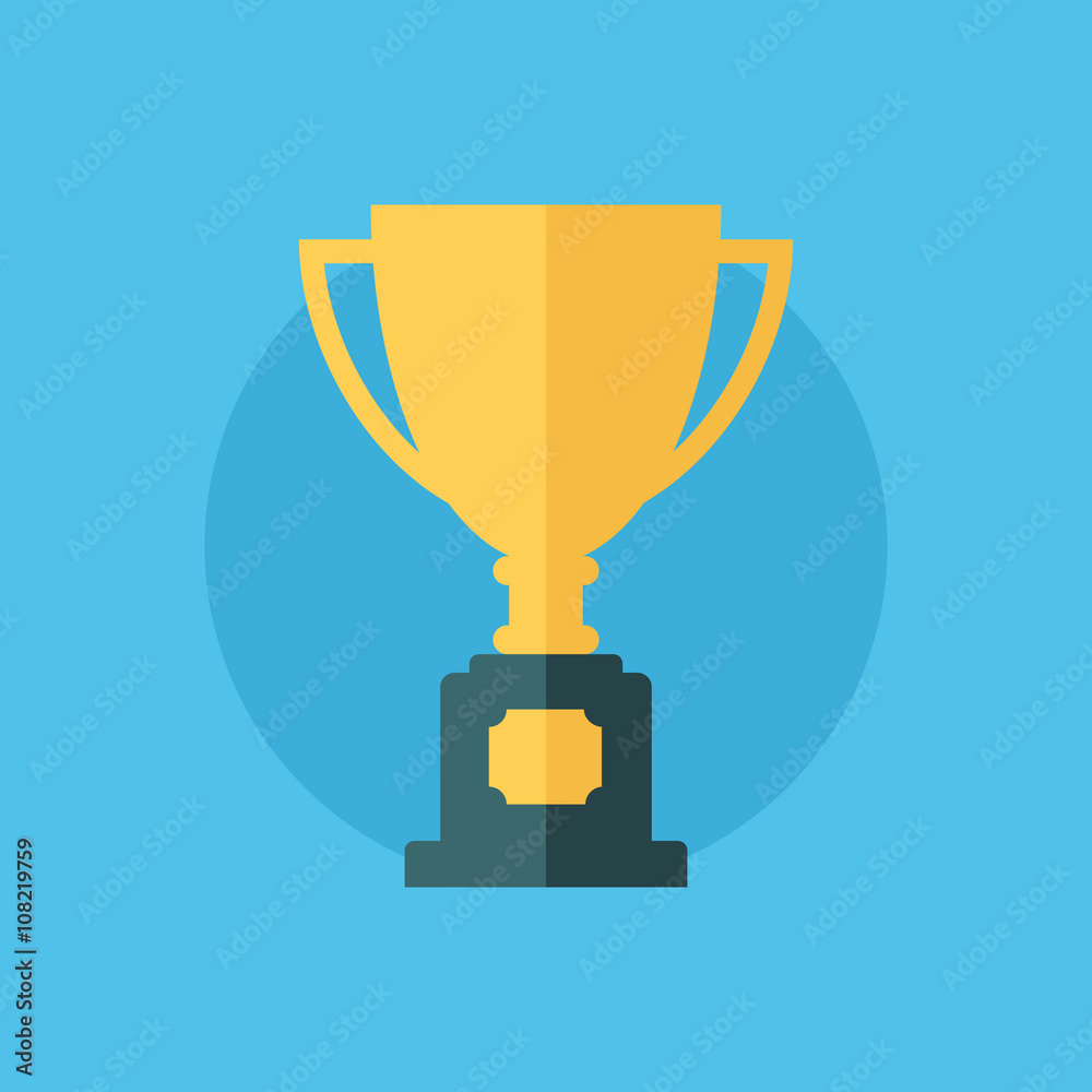 Trophy Cup flat icon. Winner cup vector illustration. Trophy Cup flat icon. Winner cup vector illustration.