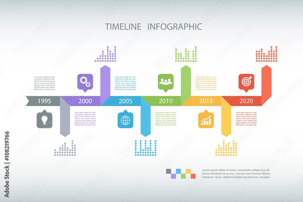 Timeline infographic design template. Vector illustration for workflow layout, diagram, number options, web design, business presentation.
