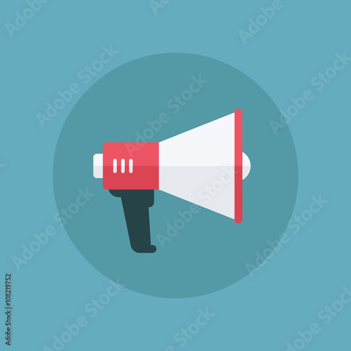 Megaphone icon. Flat design vector illustration.