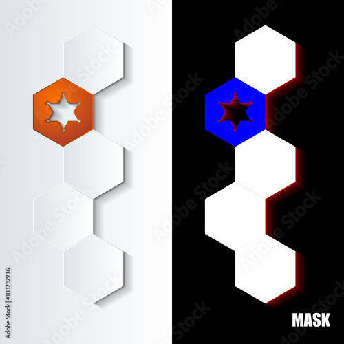 Plakat w ramie Hexagons_Orange_Icon_Vertical