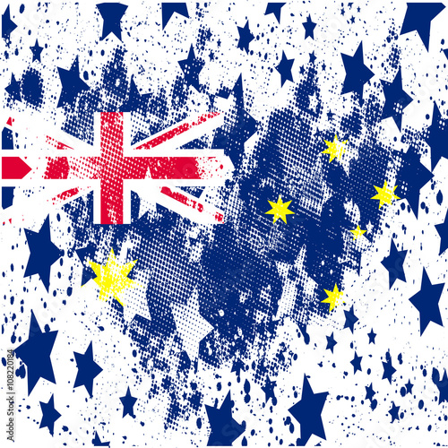 Vector Australian grunge flag.
