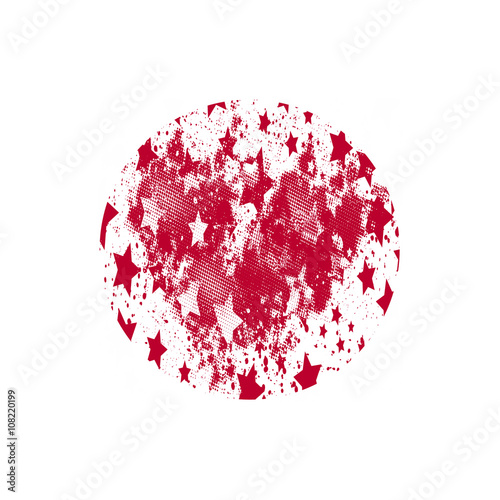 Vector Japanese grunge flag.