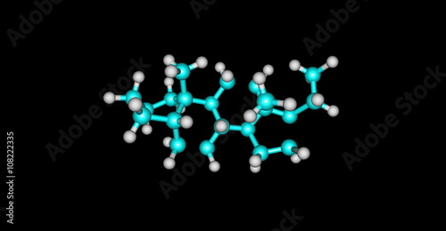 3D illustration of Pregnane molecular structure isolated on black