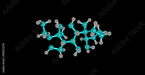 3D illustration of Pregnane molecular structure isolated on black
