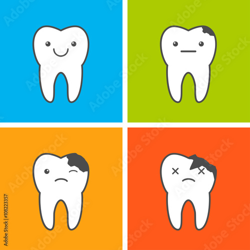 Caries progress illustration