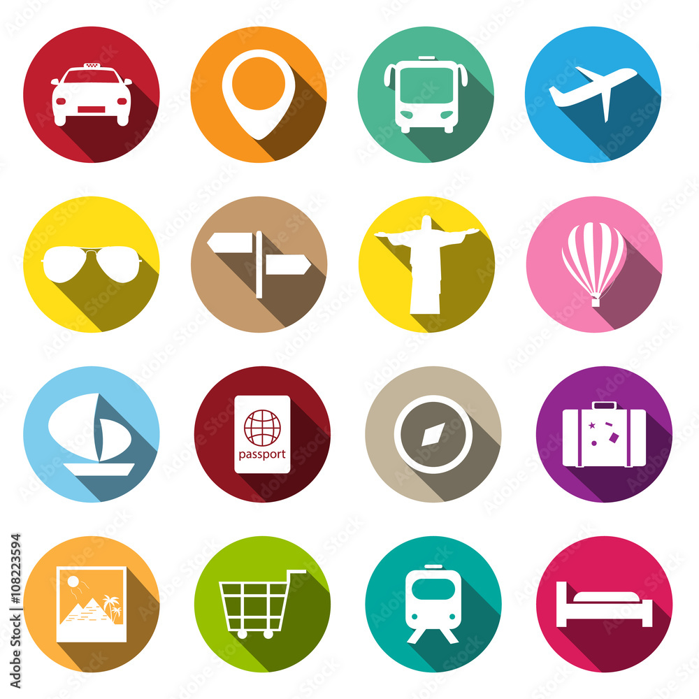 travel flat icons travel flat icons