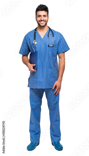 Male nurse full length portrait