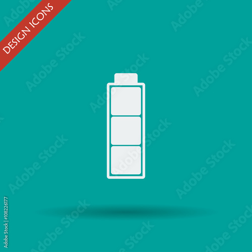 Battery icon. Flat design style.