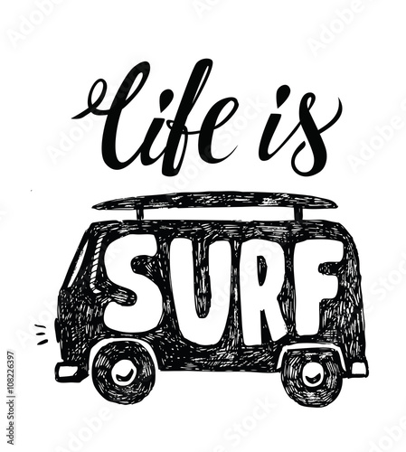 Photography black surfing badge