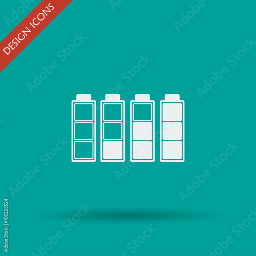 Set of battery charge level indicators.