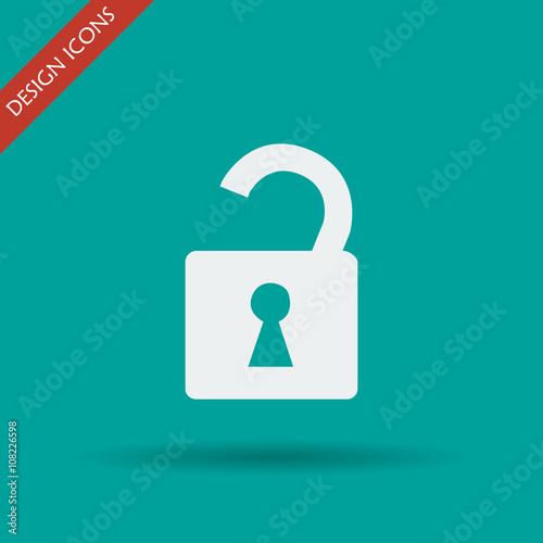 lock icon  Flat design style