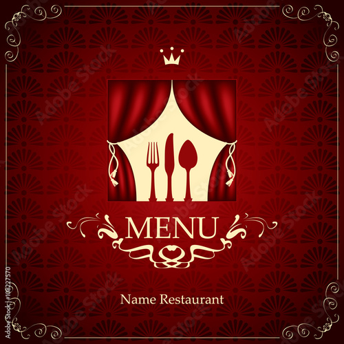 banner menu with the cutlery on the theater stage