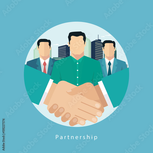 Successful business partnership concept