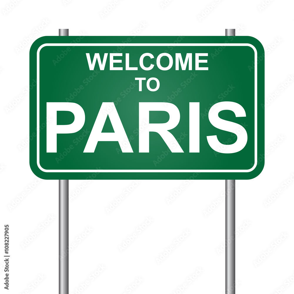 Welcome to Paris, green signal vector Welcome to Paris, green signal vector