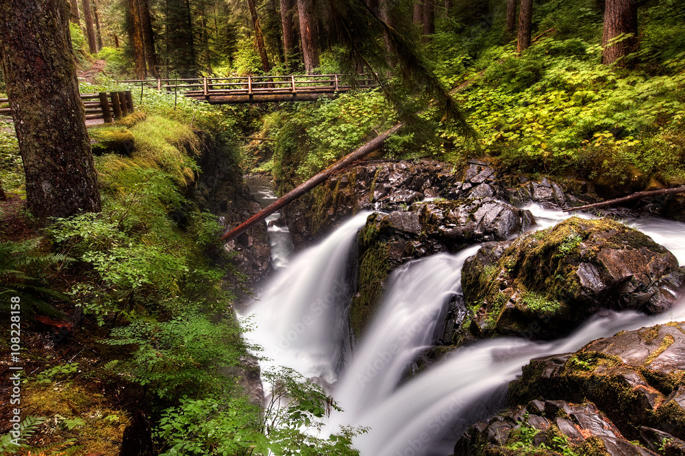 Sol Duc Falls at the Olympic National Park in Washington State. Sol Duc Falls at the Olympic National Park in Washington State.