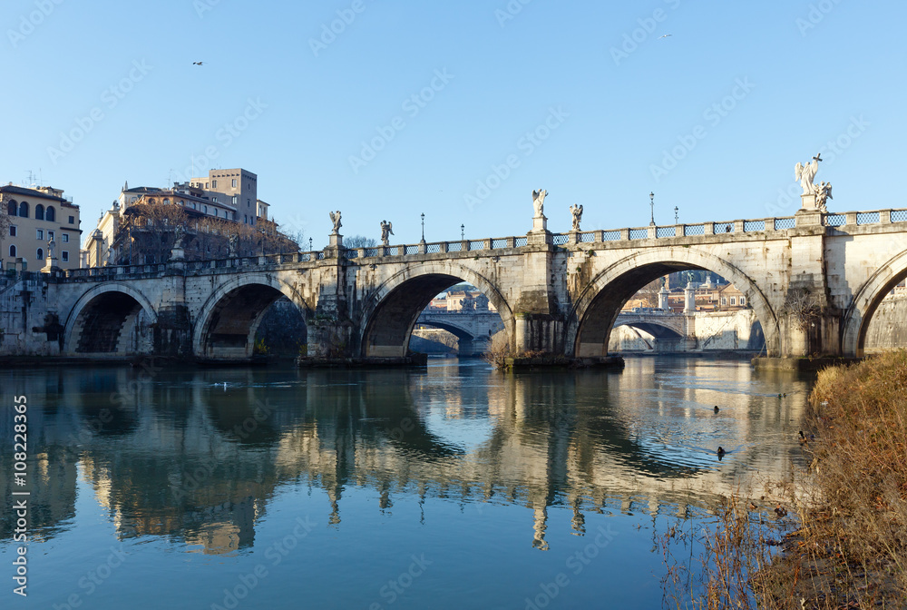 Rome city morning view, Italy.