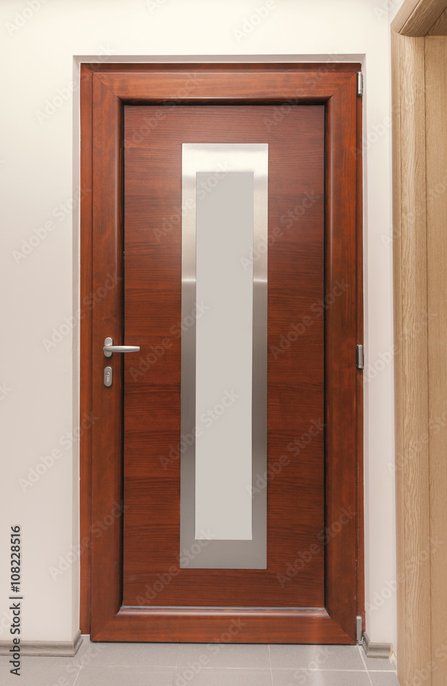 wooden door isolated