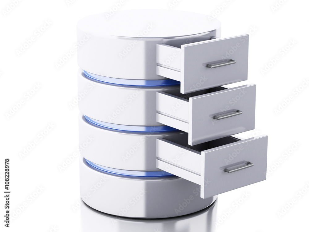 3d Data storage on white background 3d Data storage on white background