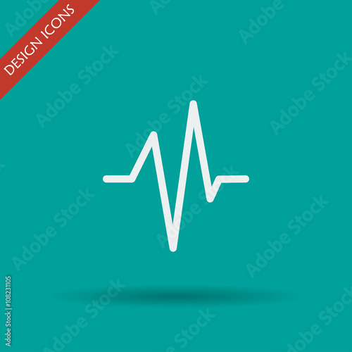 Heart beat, Cardiogram, Medical icon - Vector