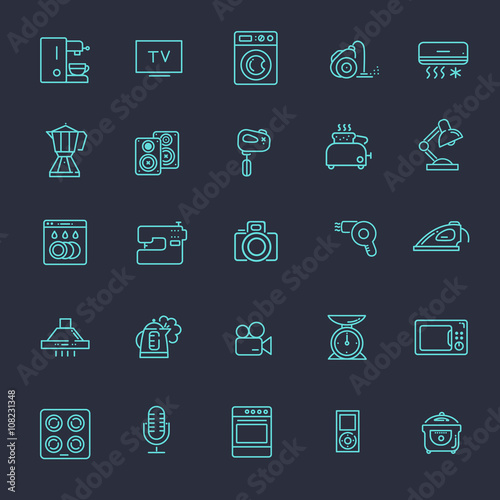 Outline icon collection - household appliances