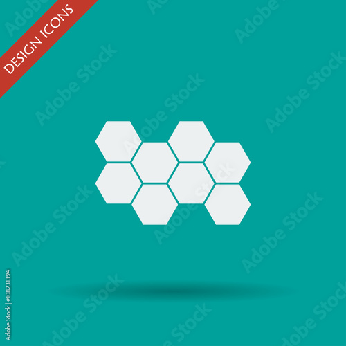 Honeycomb sign icon. Honey cells symbol.