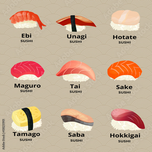 sushi  with titles