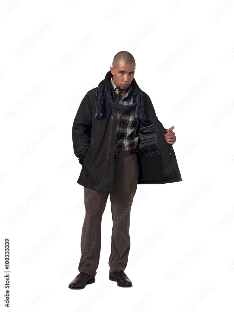 african american young man wearing winter clothes. african american young man wearing winter clothes.