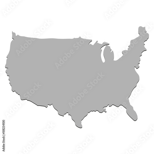 Map of the USA in gray, vector illustration