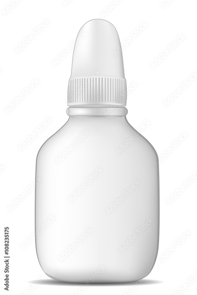 White plastic bottle for nasal spray and eye drops White plastic bottle for nasal spray and eye drops