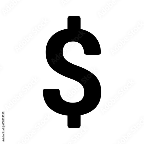 American dollar currency or dollar symbol flat icon for apps and websites photo