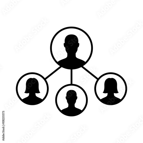 Network management or social network flat icon for apps and websites