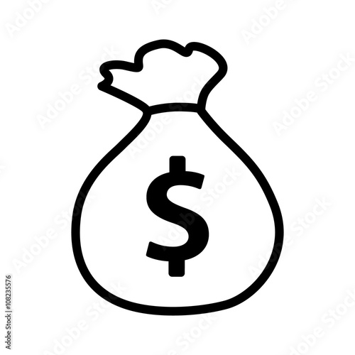 Money bag or stash of money line art icon for apps and websites
