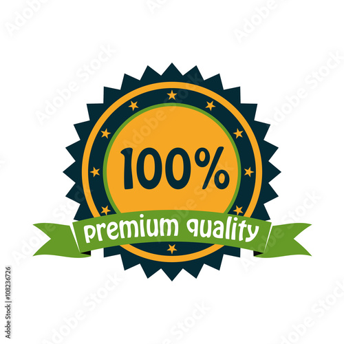 vintage badge with stars and text one hundred percents