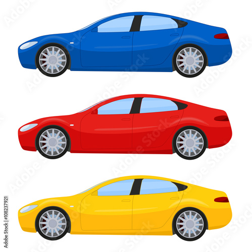 Sports cars in different colors