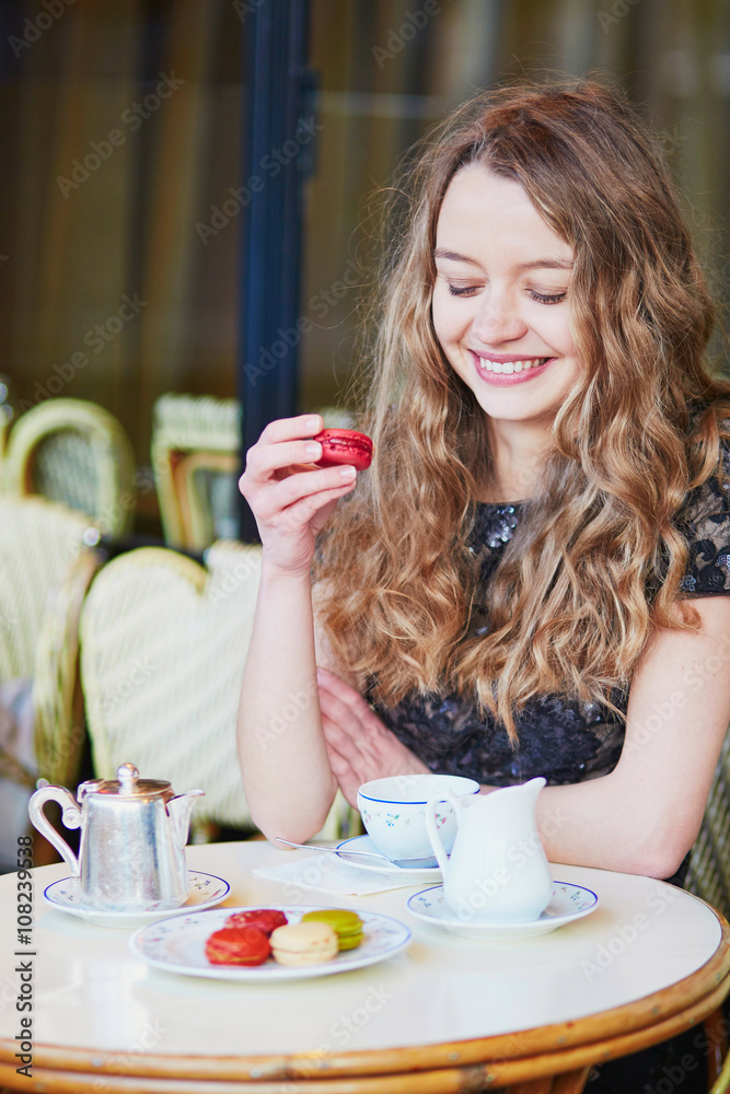 Beautiful Parisian woman in cafe Beautiful Parisian woman in cafe