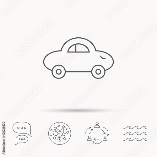 Baby car icon. Transport sign.