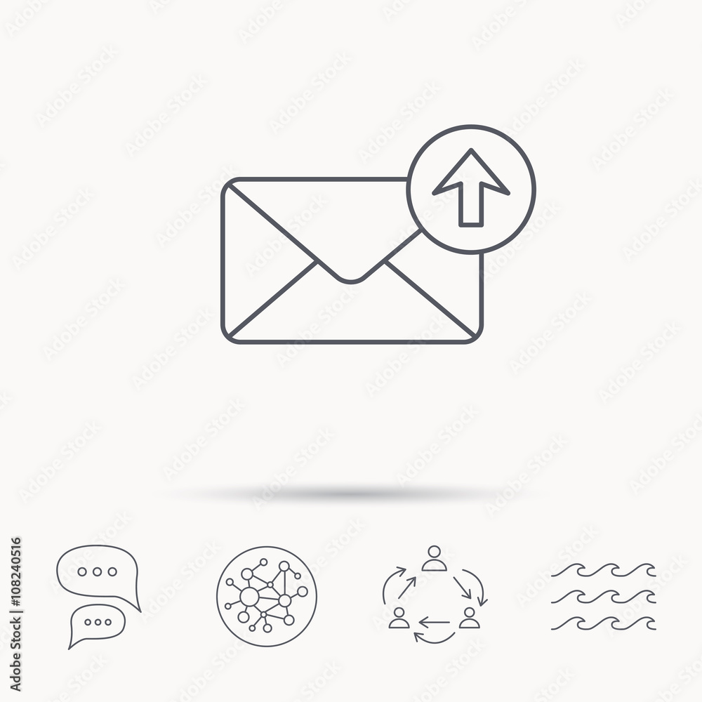 Mail outbox icon. Email message sign. Mail outbox icon. Email message sign.